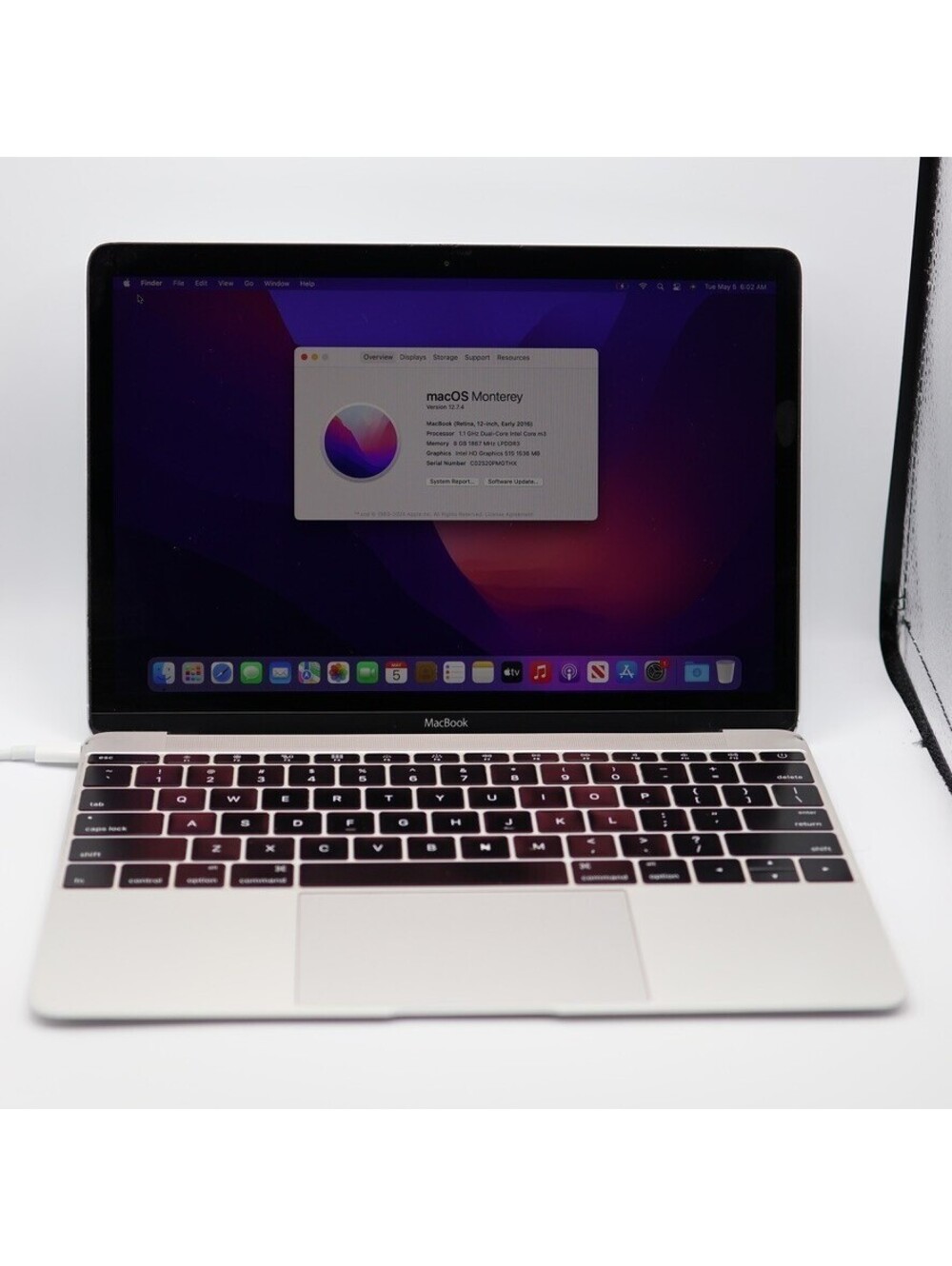 Apple Macbook A1534 Intel m3 Skylake 6th Gen 12" Silver